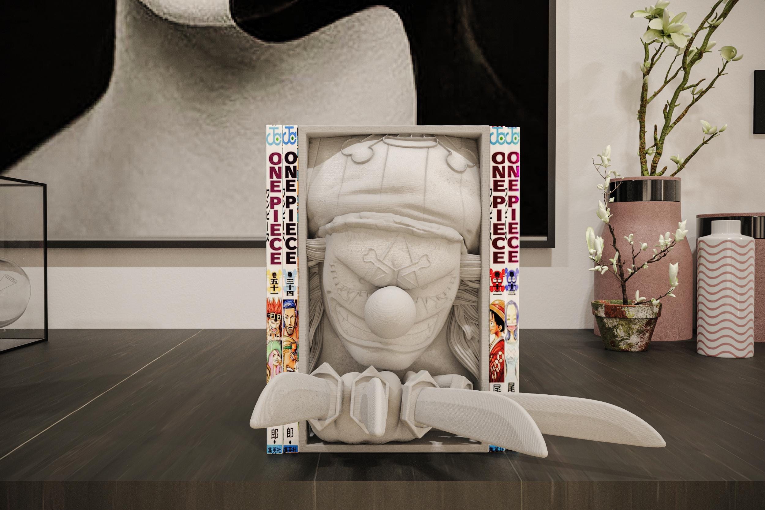 Pirate Clown Book Nook | Anime & Manga 3D Shadow Box | Otaku Shelf Decor 3D Wall Art