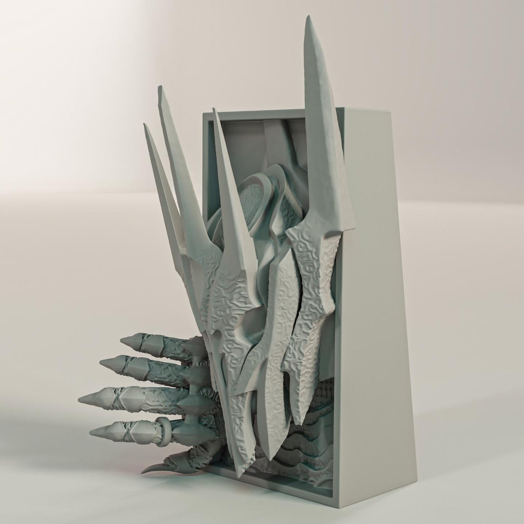 Dark Lord Book Nook | Epic Fantasy 3D Shadow Box | Medieval Villain 3D Wall Art