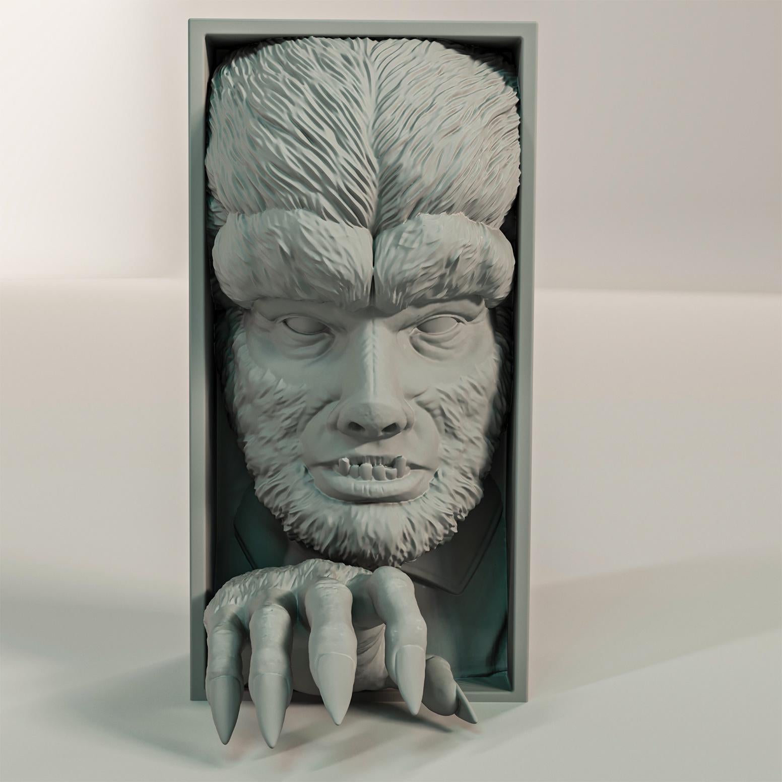 Cursed Werewolf Book Nook | Vintage Horror 3D Shadow Box | Gothic Monster 3D Wall Art
