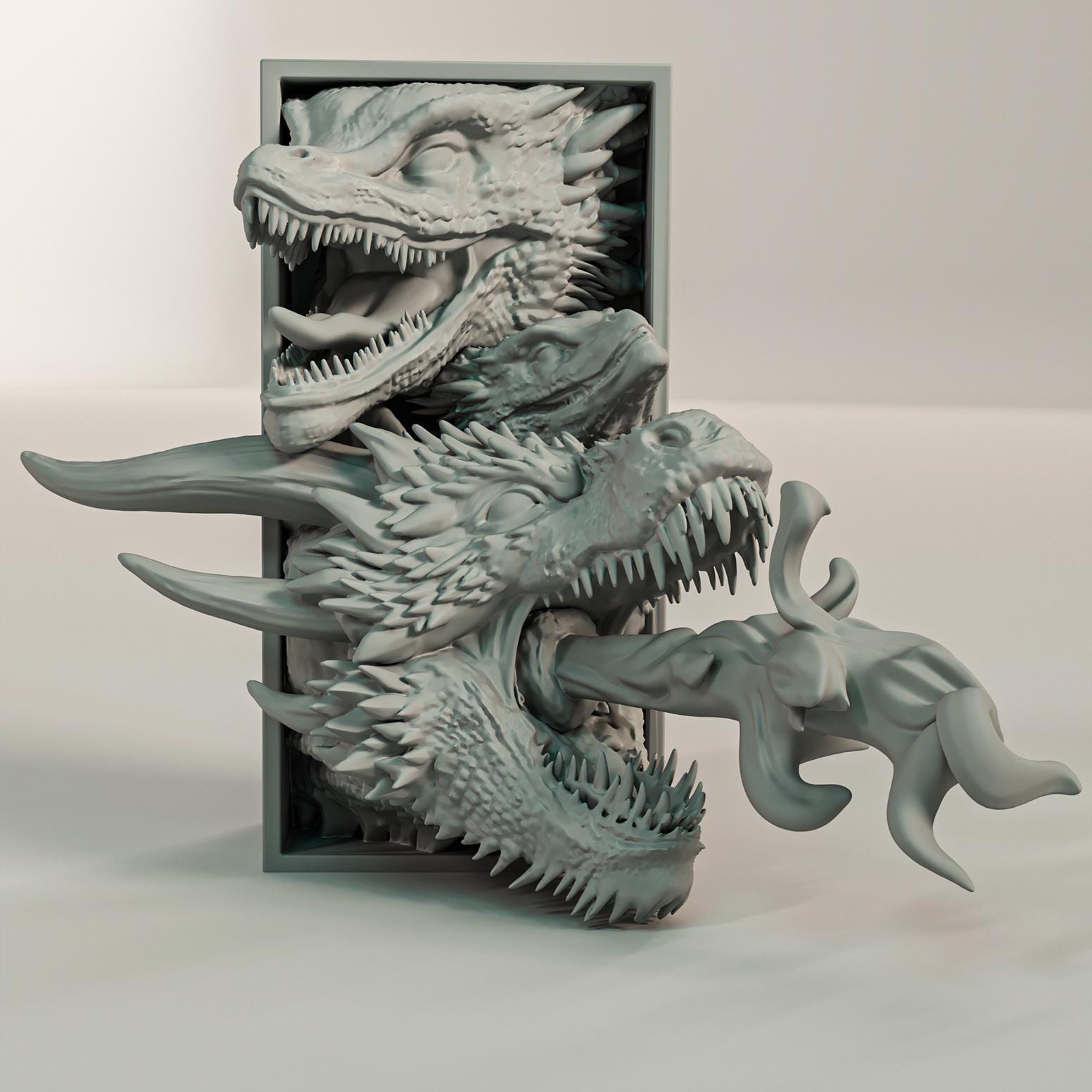 Fire Dragon Trio Book Nook | Epic Fantasy 3D Shadow Box | Medieval Decor 3D Wall Art