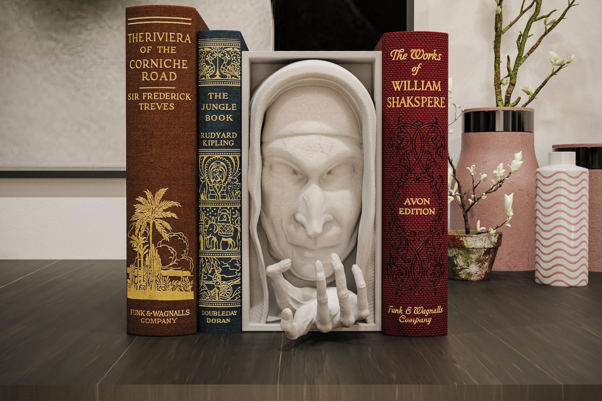 Demonic Nun Book Nook | Paranormal Horror 3D Shadow Box | Gothic Shelf Decor 3D Wall Art