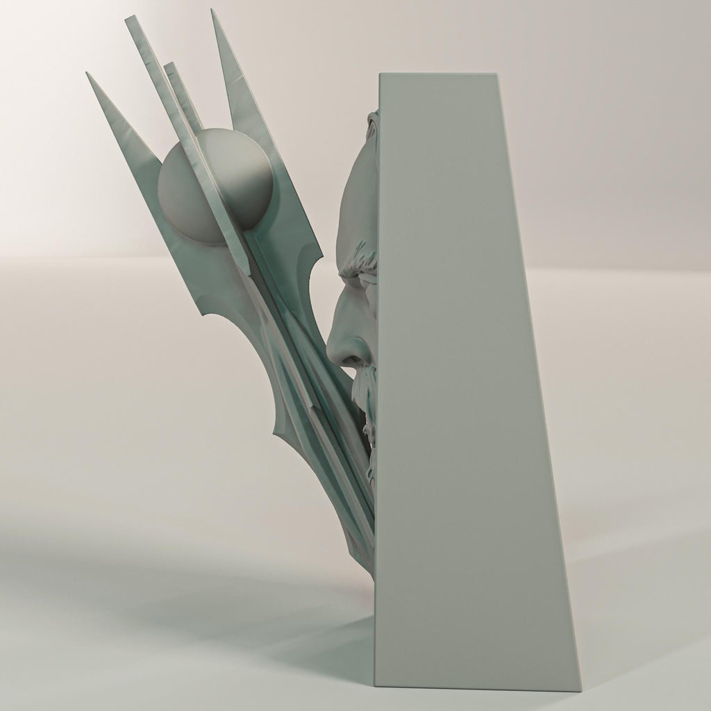 White Wizard Book Nook | Epic Fantasy 3D Shadow Box | Magic Staff 3D Wall Art