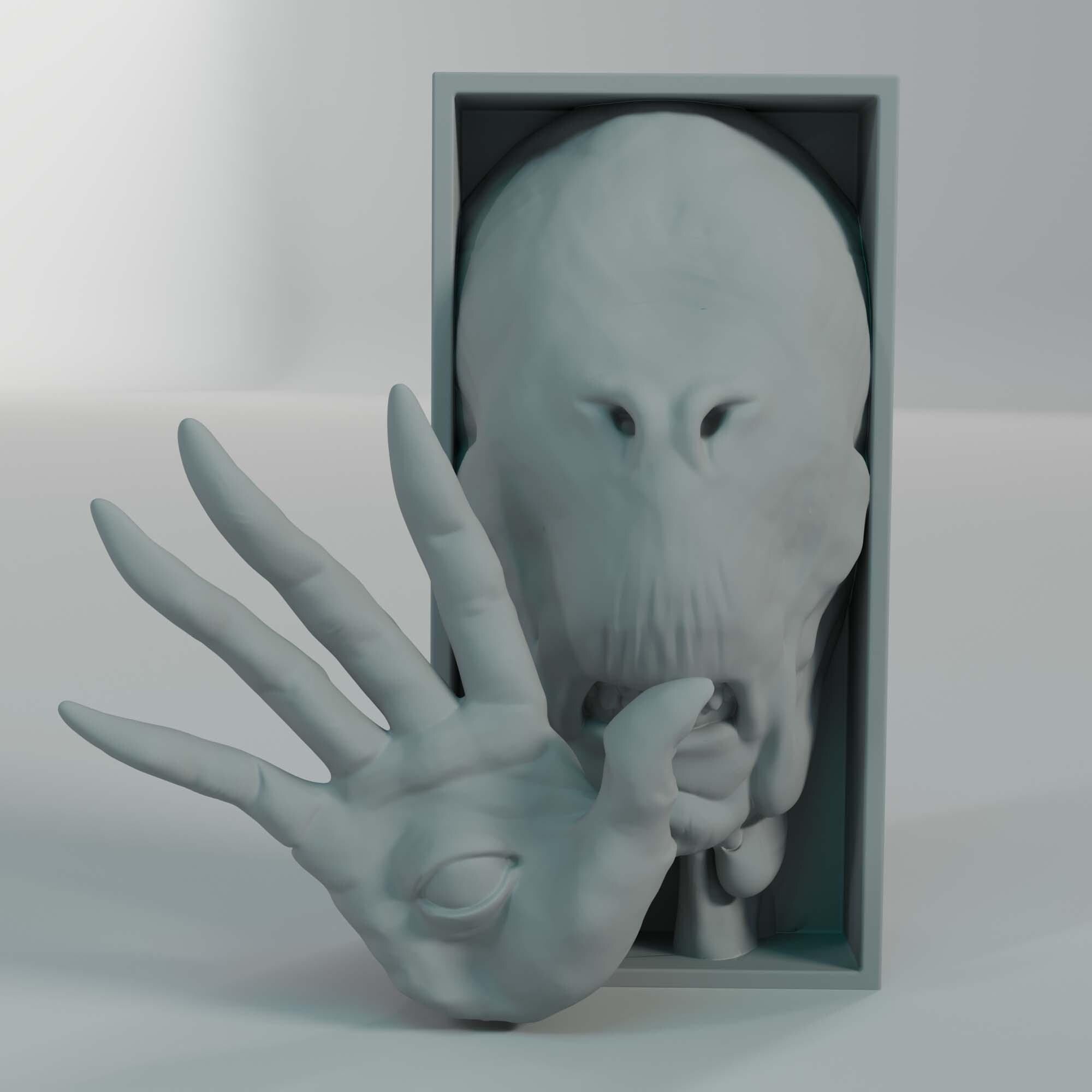 Pale Hand-Eye Monster Book Nook | Dark Fantasy Fairy Tale 3D Shadow Box | Creepy Gothic 3D Wall Art