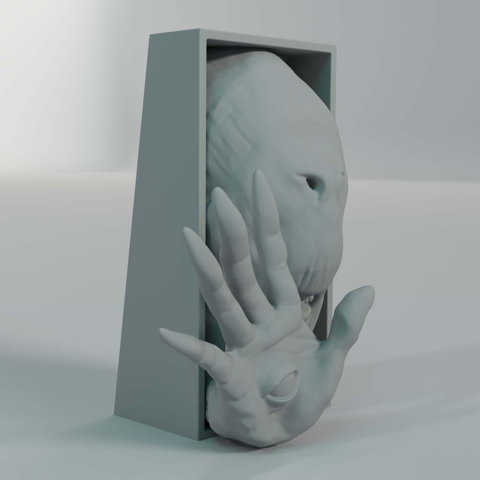 Pale Hand-Eye Monster Book Nook | Dark Fantasy Fairy Tale 3D Shadow Box | Creepy Gothic 3D Wall Art