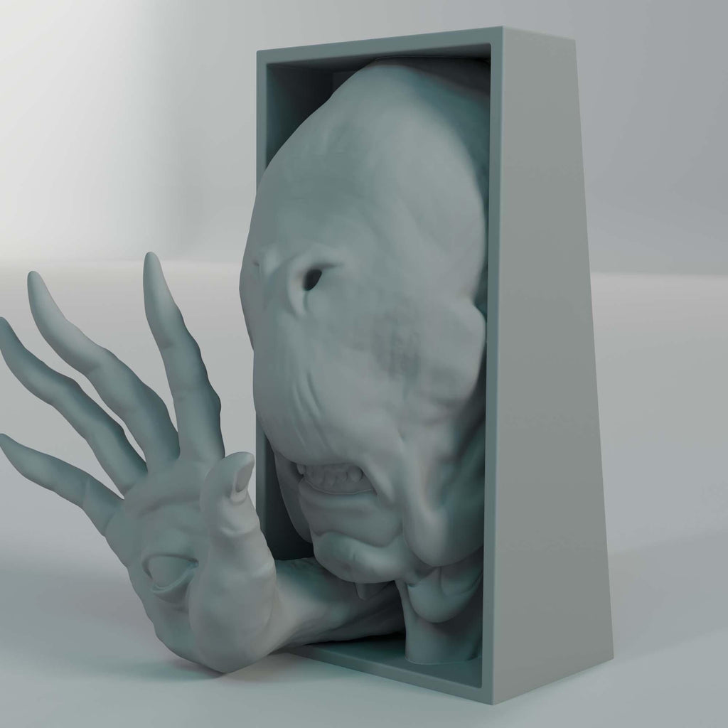 Pale Hand-Eye Monster Book Nook | Dark Fantasy Fairy Tale 3D Shadow Box | Creepy Gothic 3D Wall Art