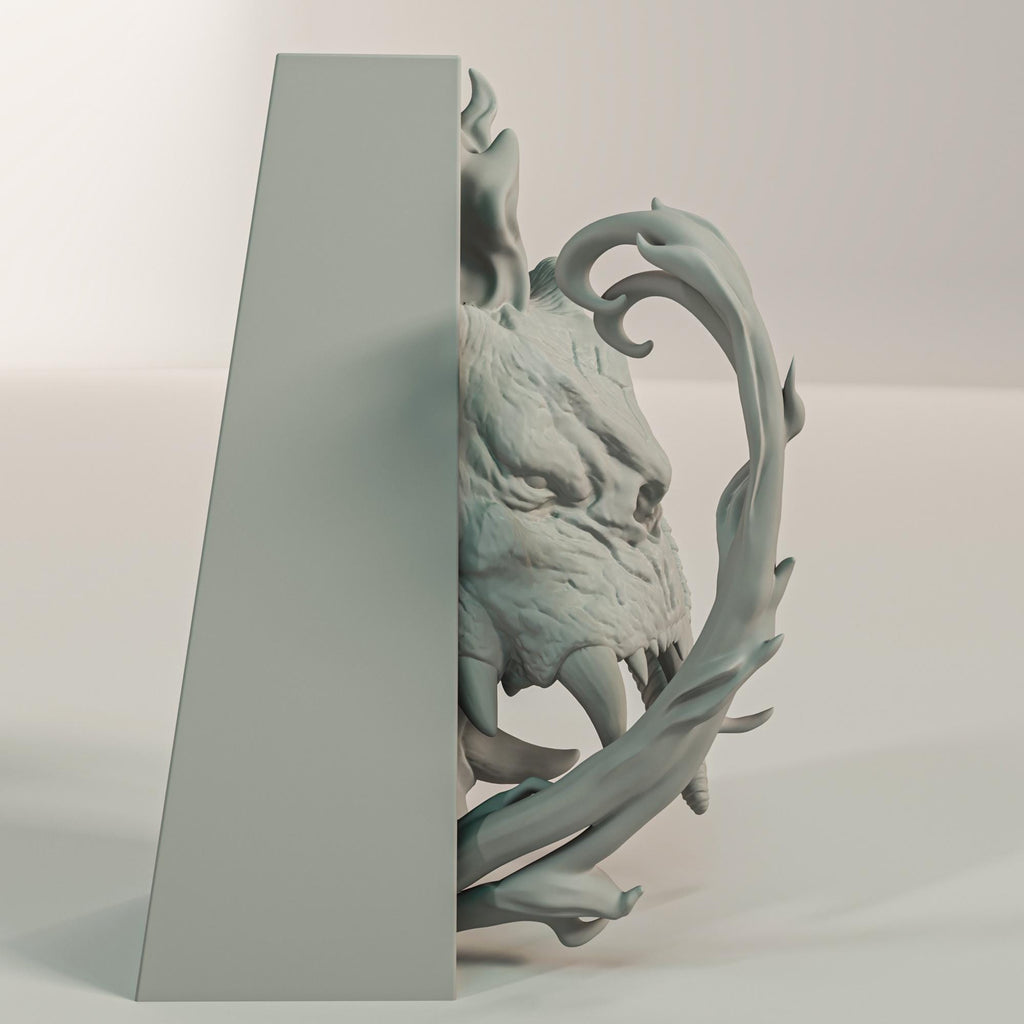 Fire Demon Book Nook | Epic Fantasy 3D Shadow Box | Dungeon Monster 3D Wall Art