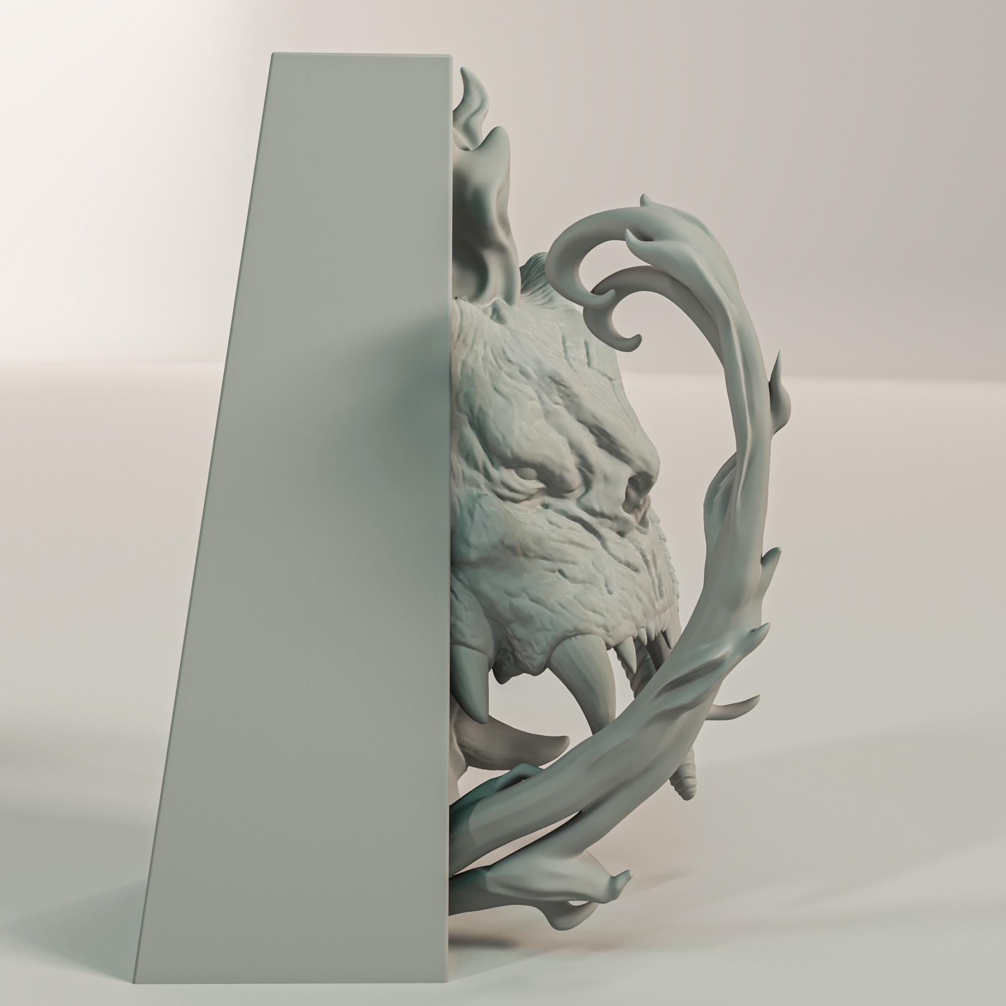 Fire Demon Book Nook | Epic Fantasy 3D Shadow Box | Dungeon Monster 3D Wall Art