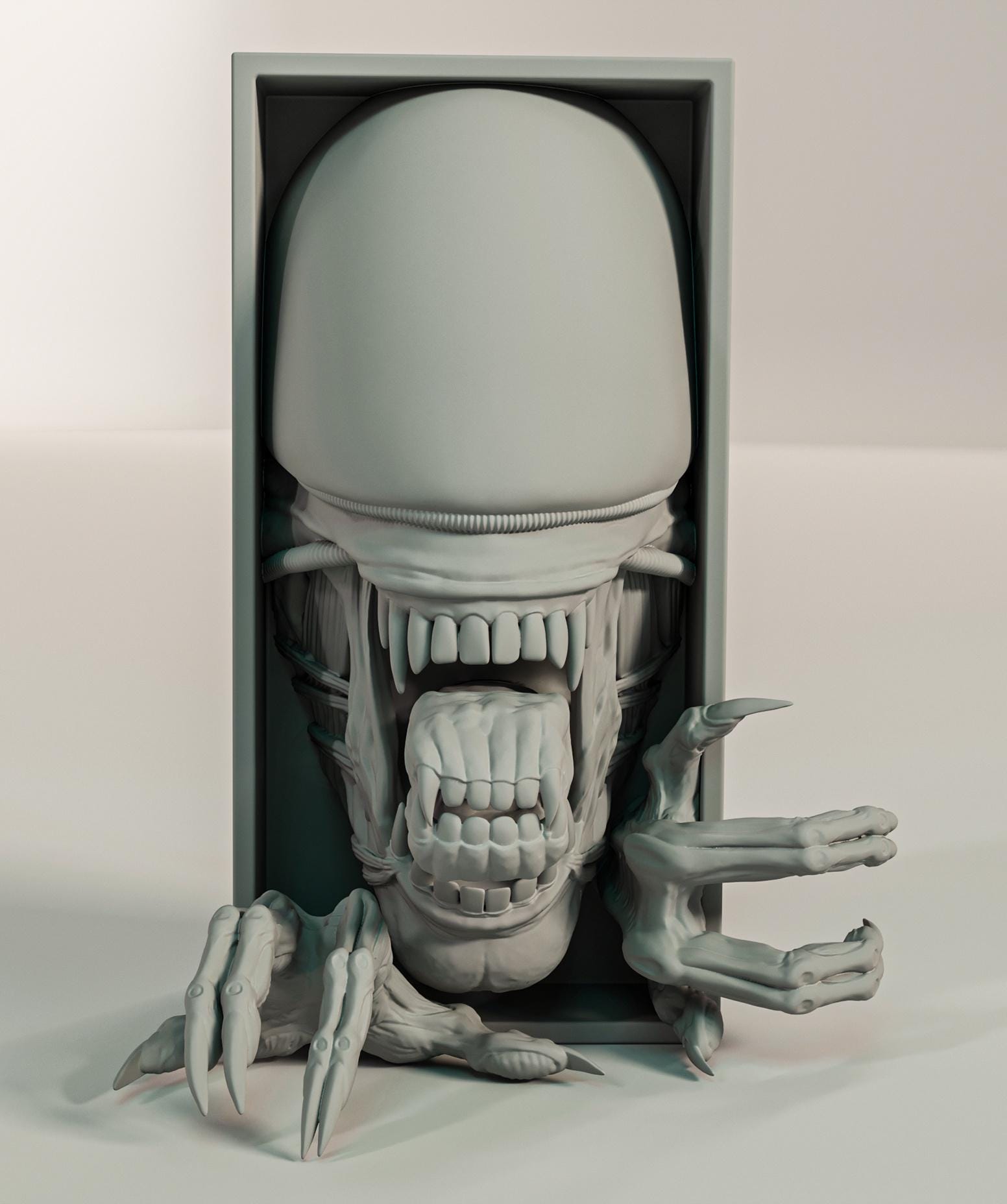 Star Beast Book Nook | Sci-Fi Horror 3D Shadow Box | Extraterrestrial 3D Wall Art