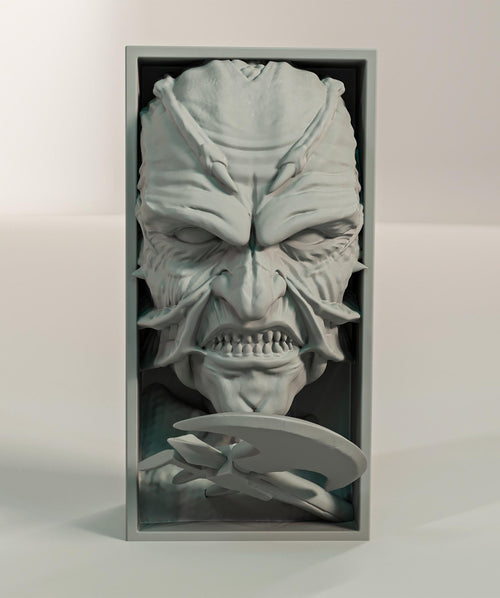 Ancient Scarecrow Monster Book Nook | Classic Horror 3D Shadow Box | Gothic 3D Wall Art