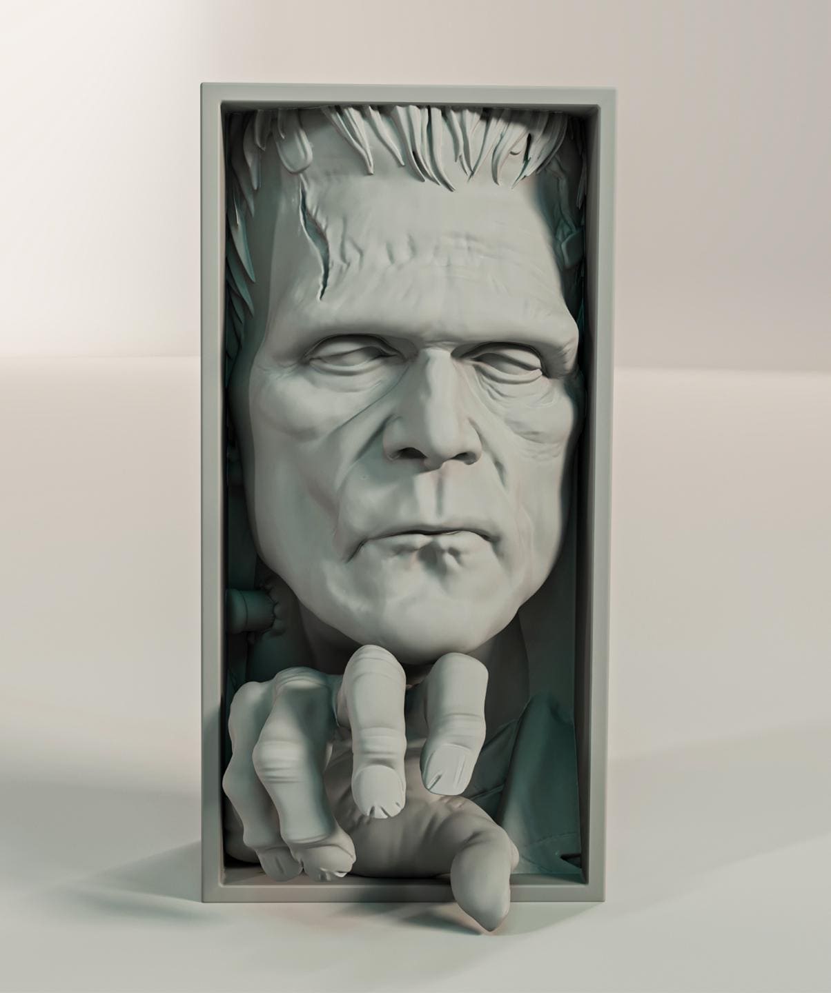Frankenstein Monster Book Nook | Classic Horror 3D Shadow Box | Gothic Science 3D Wall Art