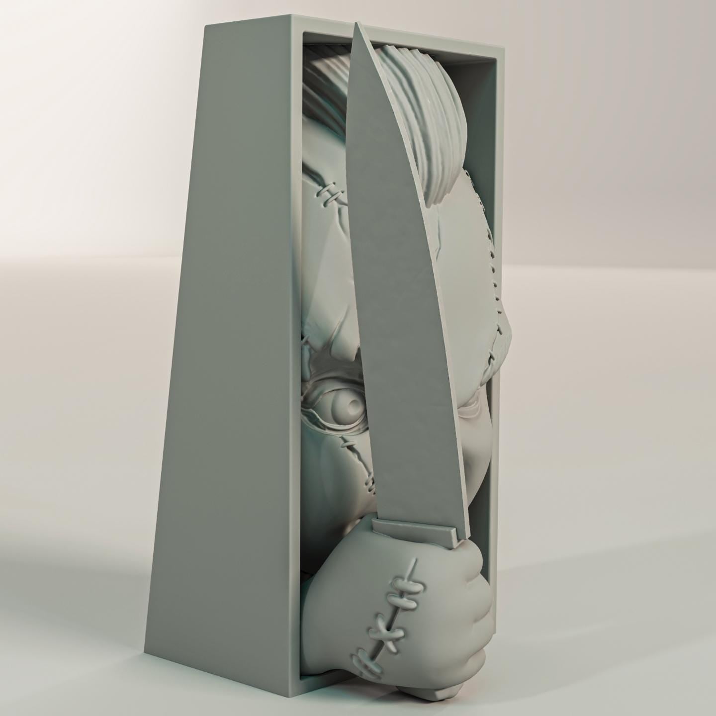 Scarred Killer Doll Book Nook | 80s Slasher Horror 3D Shadow Box | Spooky Toy 3D Wall Art