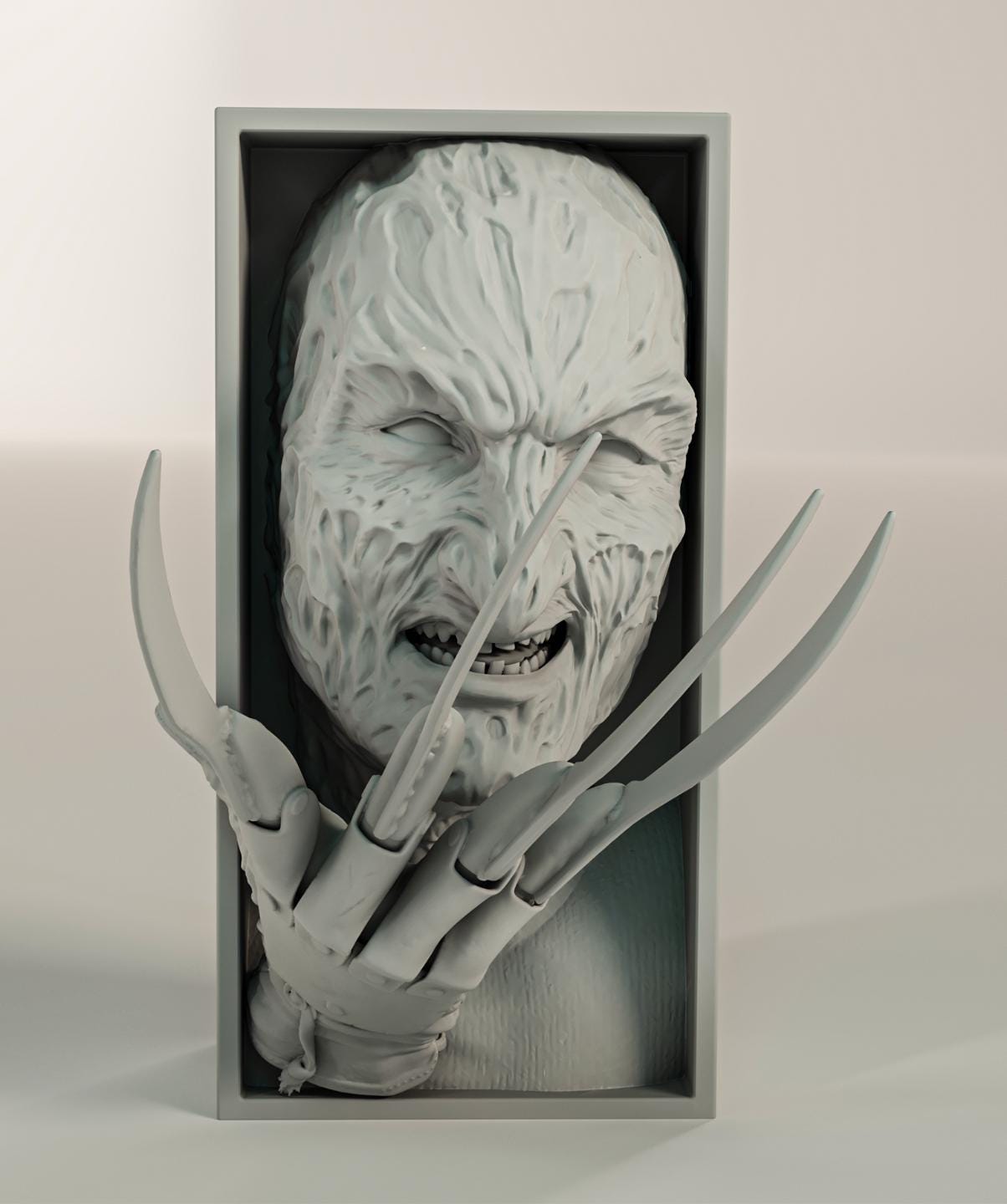 Dream Demon Book Nook | 80s Slasher Horror 3D Shadow Box | Razor Glove 3D Wall Art