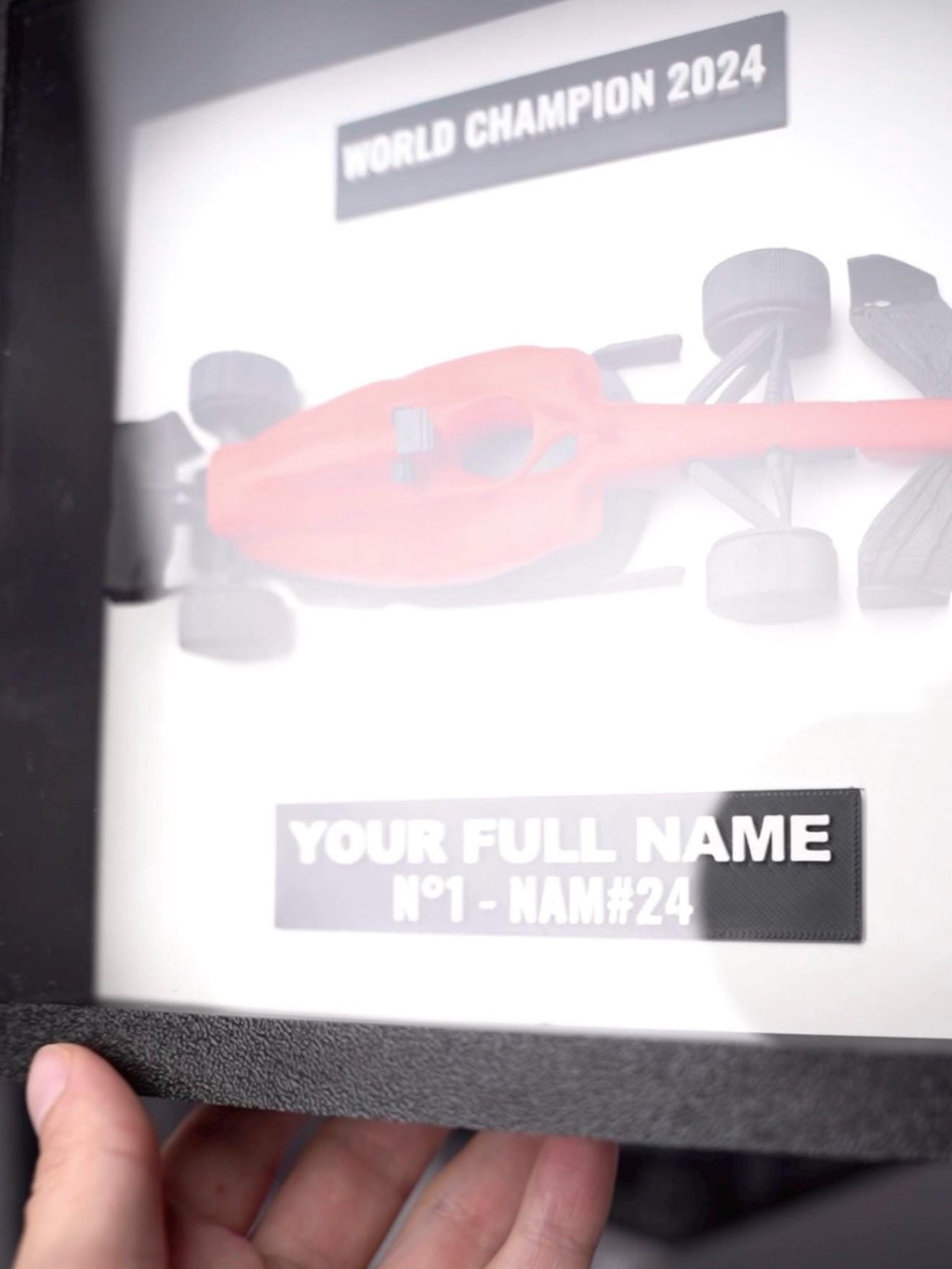Personalized Motorsport Wall Art | Custom Race Car 3D Shadow Box Frame | Formula Style Racing Decor | Grand Prix Gift for Car Enthusiast