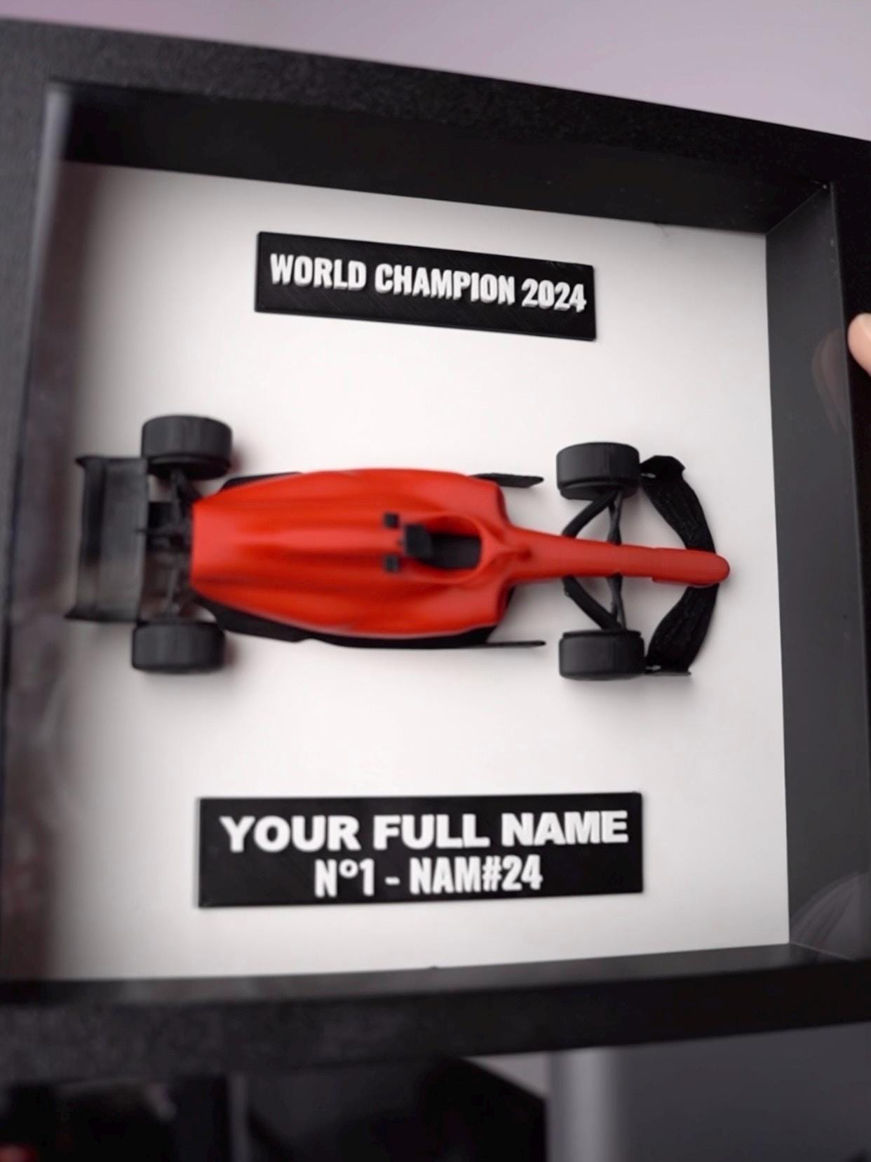 Personalized Motorsport Wall Art | Custom Race Car 3D Shadow Box Frame | Formula Style Racing Decor | Grand Prix Gift for Car Enthusiast