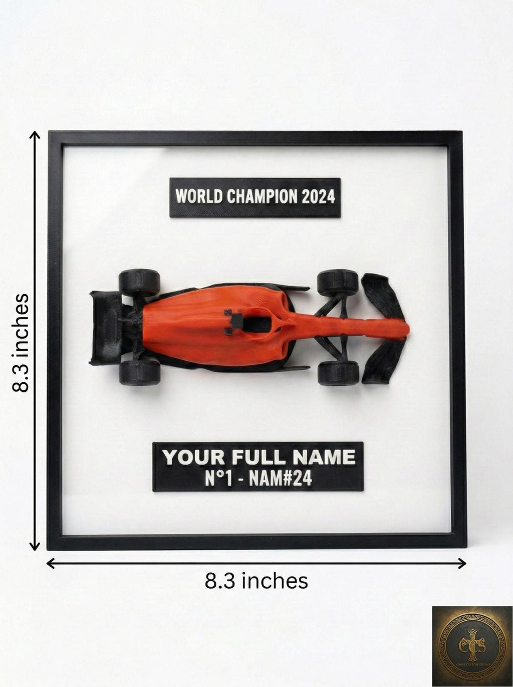 Personalized Motorsport Wall Art | Custom Race Car 3D Shadow Box Frame | Formula Style Racing Decor | Grand Prix Gift for Car Enthusiast