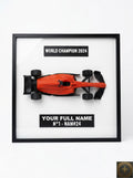 Personalized Motorsport Wall Art | Custom Race Car 3D Shadow Box Frame | Formula Style Racing Decor | Grand Prix Gift for Car Enthusiast
