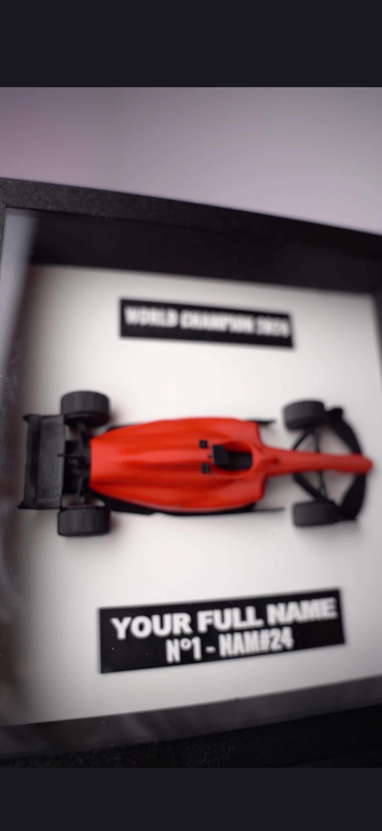 Personalized Motorsport Wall Art | Custom Race Car 3D Shadow Box Frame | Formula Style Racing Decor | Grand Prix Gift for Car Enthusiast