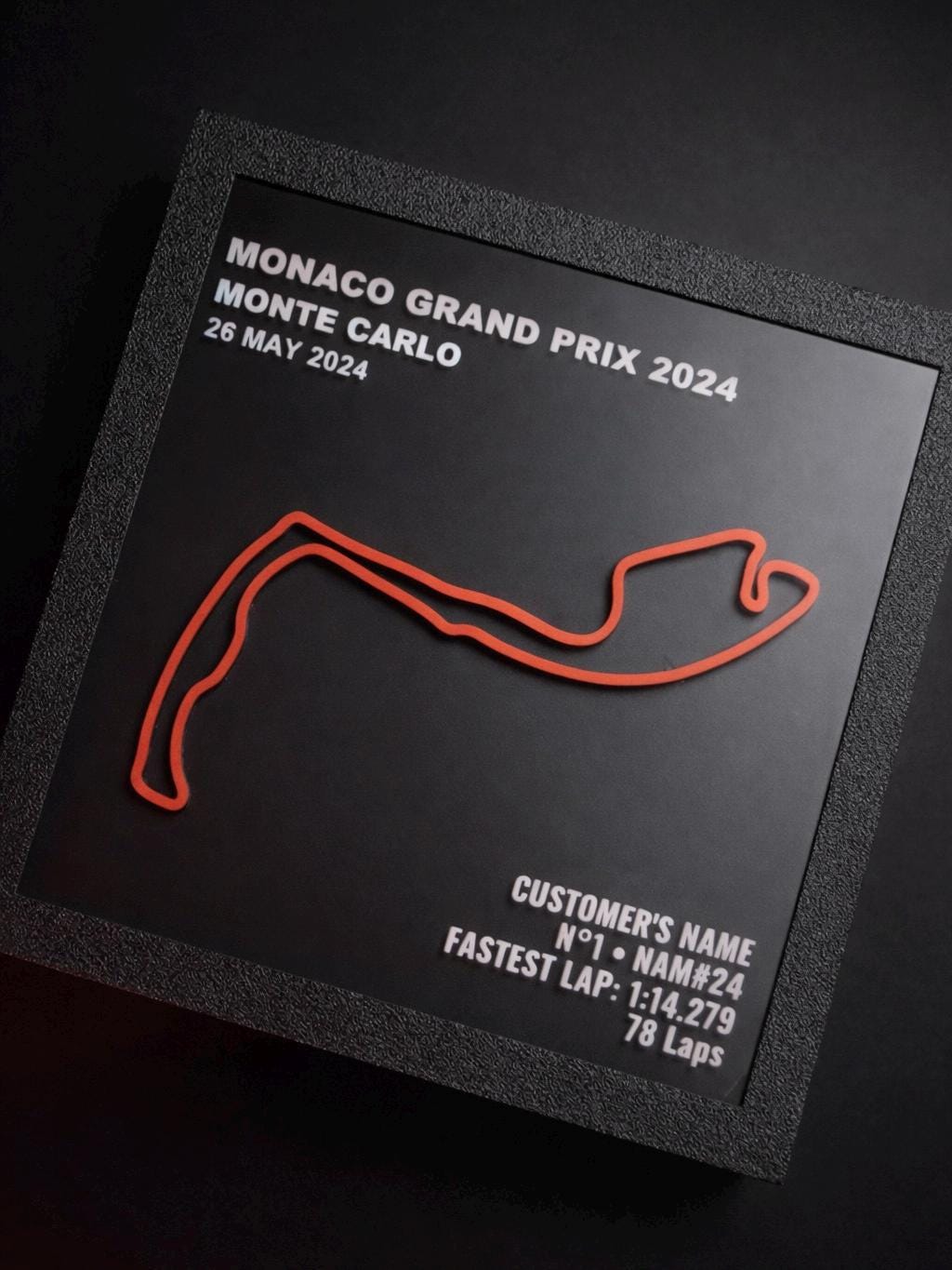 Personalized Monaco Race Track Wall Art | Custom Grand Prix Circuit 3D Shadow Box | Motorsport Course Decor | Racing Enthusiast Gift
