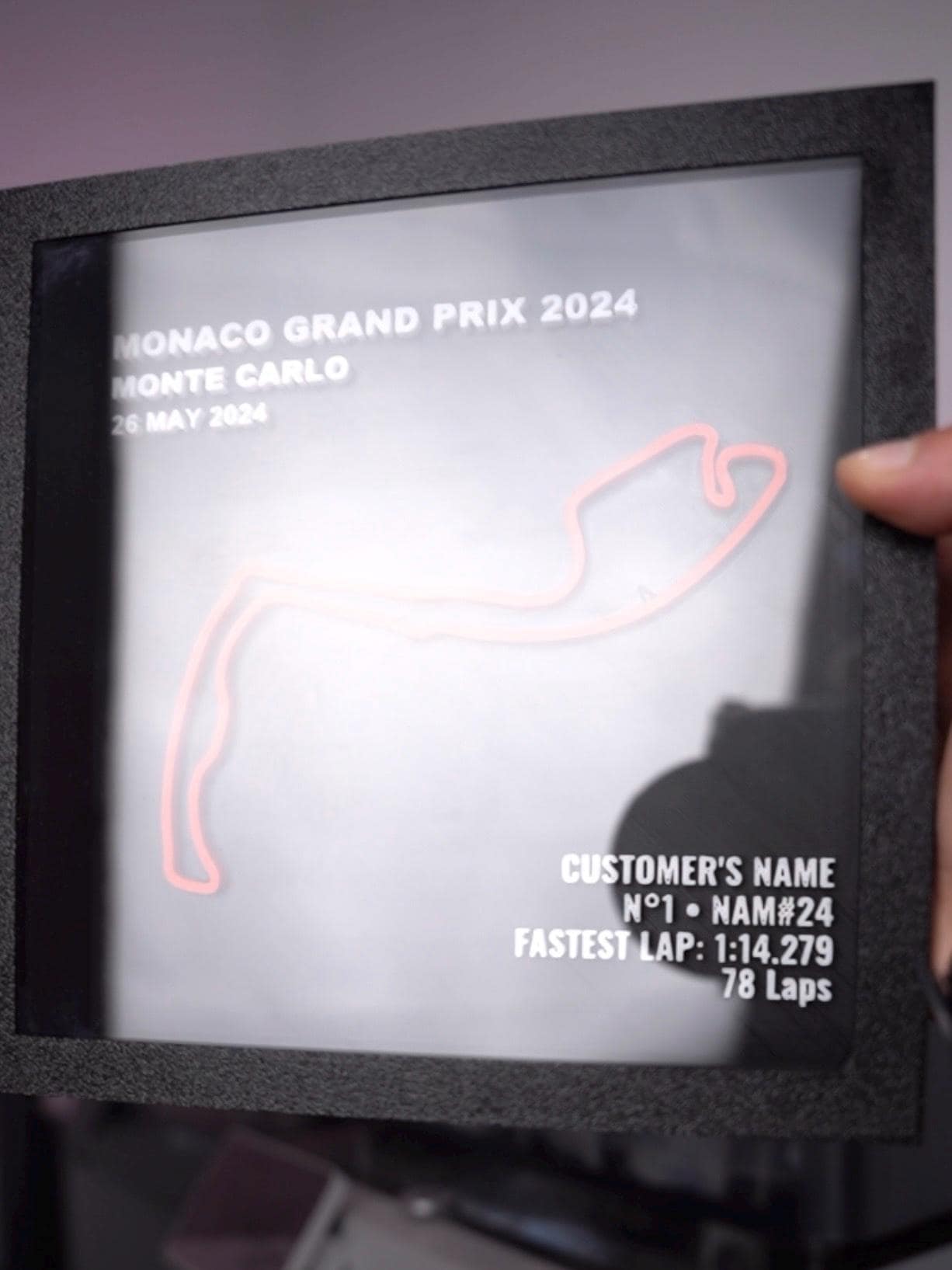 Personalized Monaco Race Track Wall Art | Custom Grand Prix Circuit 3D Shadow Box | Motorsport Course Decor | Racing Enthusiast Gift
