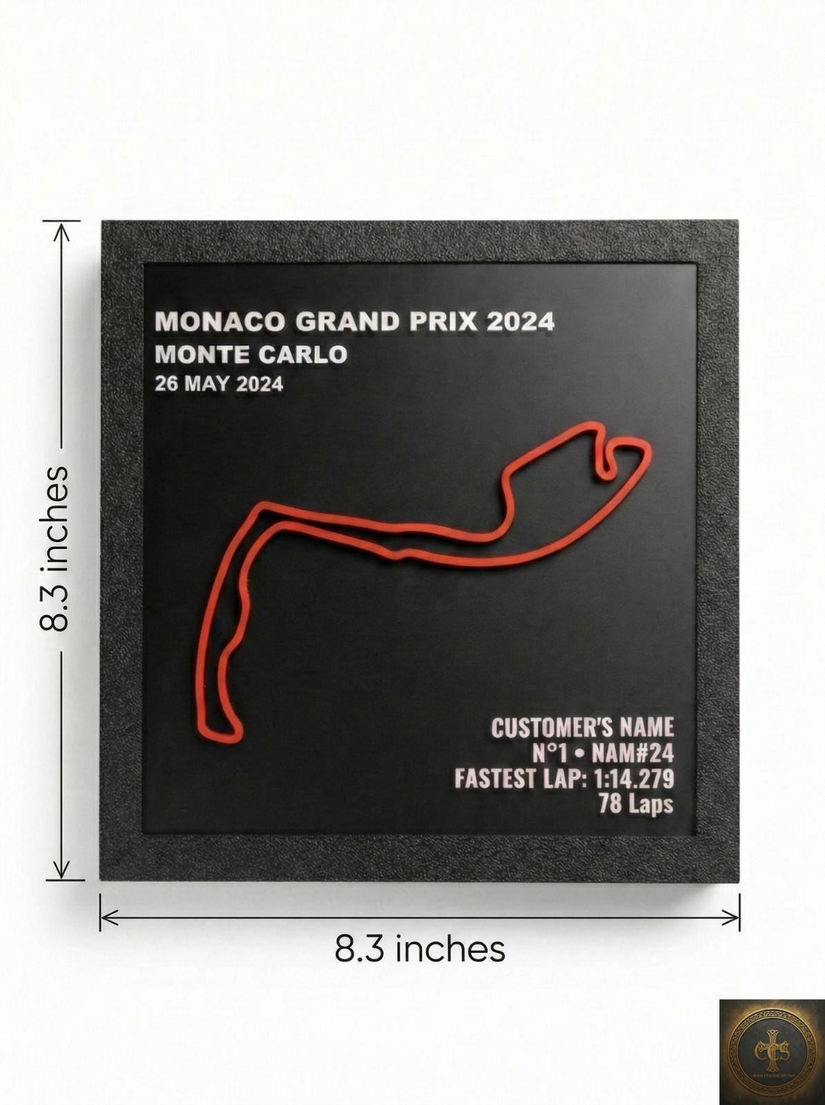 Personalized Monaco Race Track Wall Art | Custom Grand Prix Circuit 3D Shadow Box | Motorsport Course Decor | Racing Enthusiast Gift