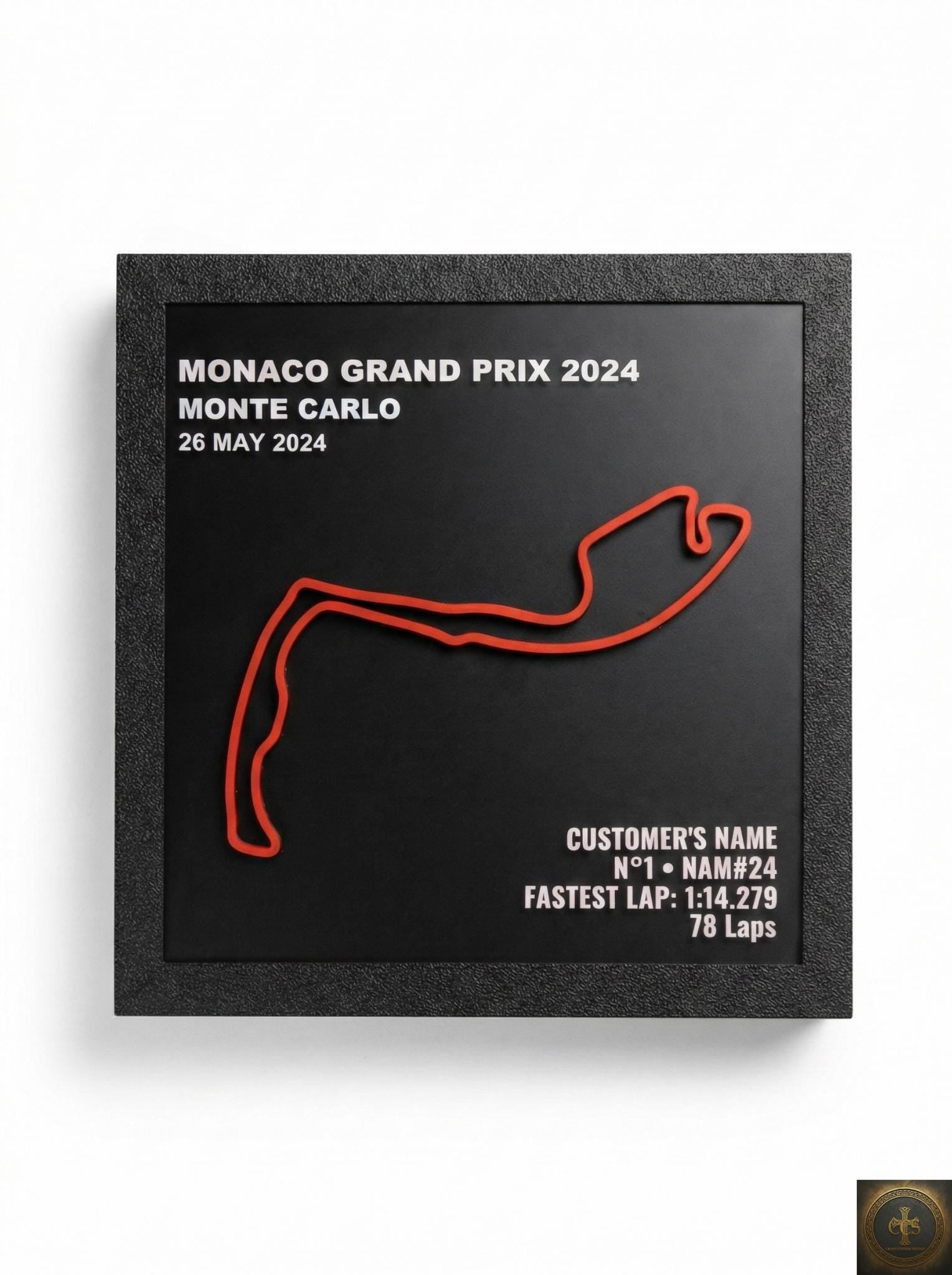 Personalized Monaco Race Track Wall Art | Custom Grand Prix Circuit 3D Shadow Box | Motorsport Course Decor | Racing Enthusiast Gift