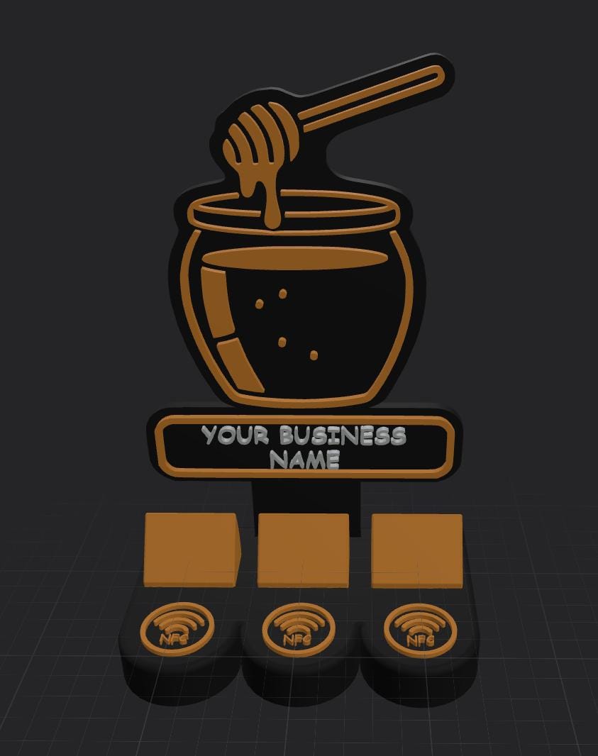 Custom NFC Social Media Stand | Tap to Follow & Review Sign | Instagram Google Facebook WiFi | 3D Printed Business Counter Display | QR Code