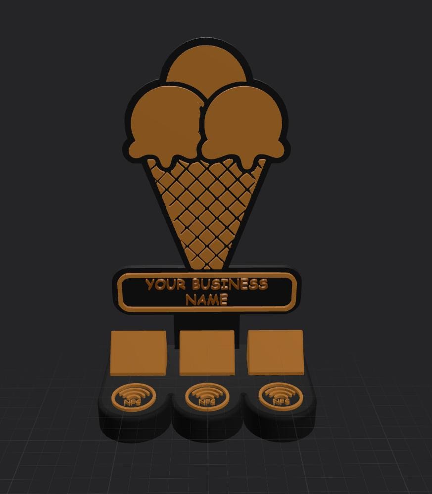 Custom NFC Social Media Stand | Tap to Follow & Review Sign | Instagram Google Facebook WiFi | 3D Printed Business Counter Display | QR Code