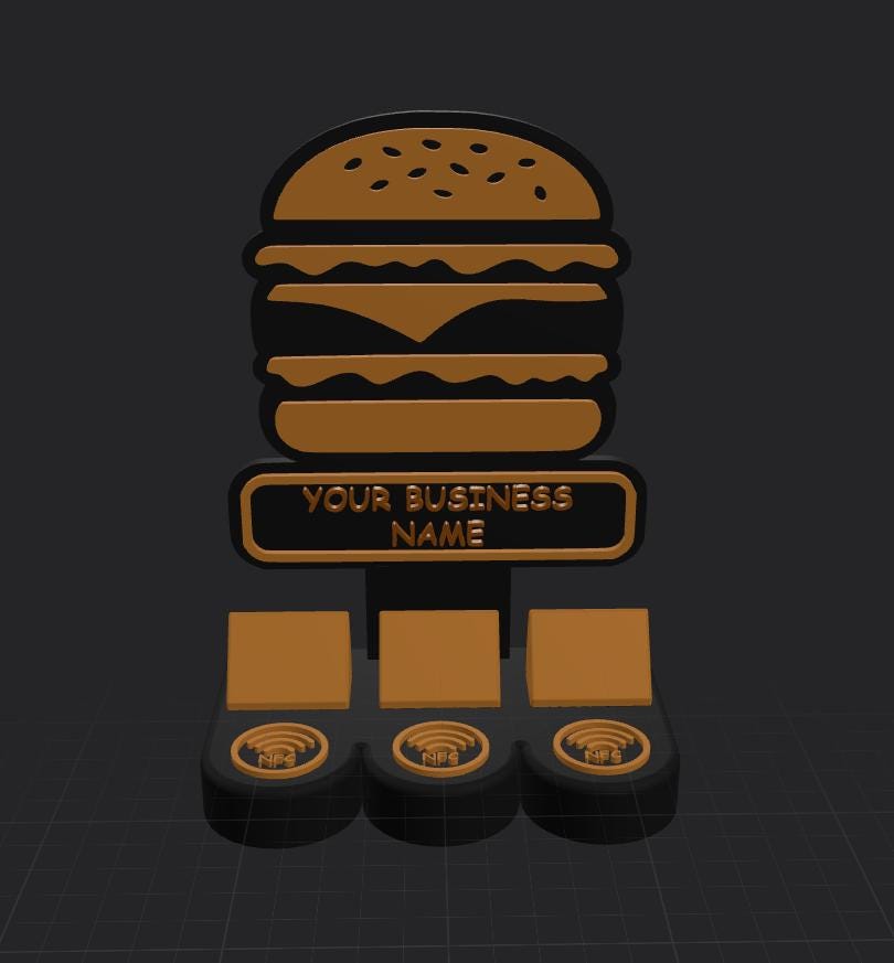 Custom NFC Social Media Stand | Tap to Follow & Review Sign | Instagram Google Facebook WiFi | 3D Printed Business Counter Display | QR Code