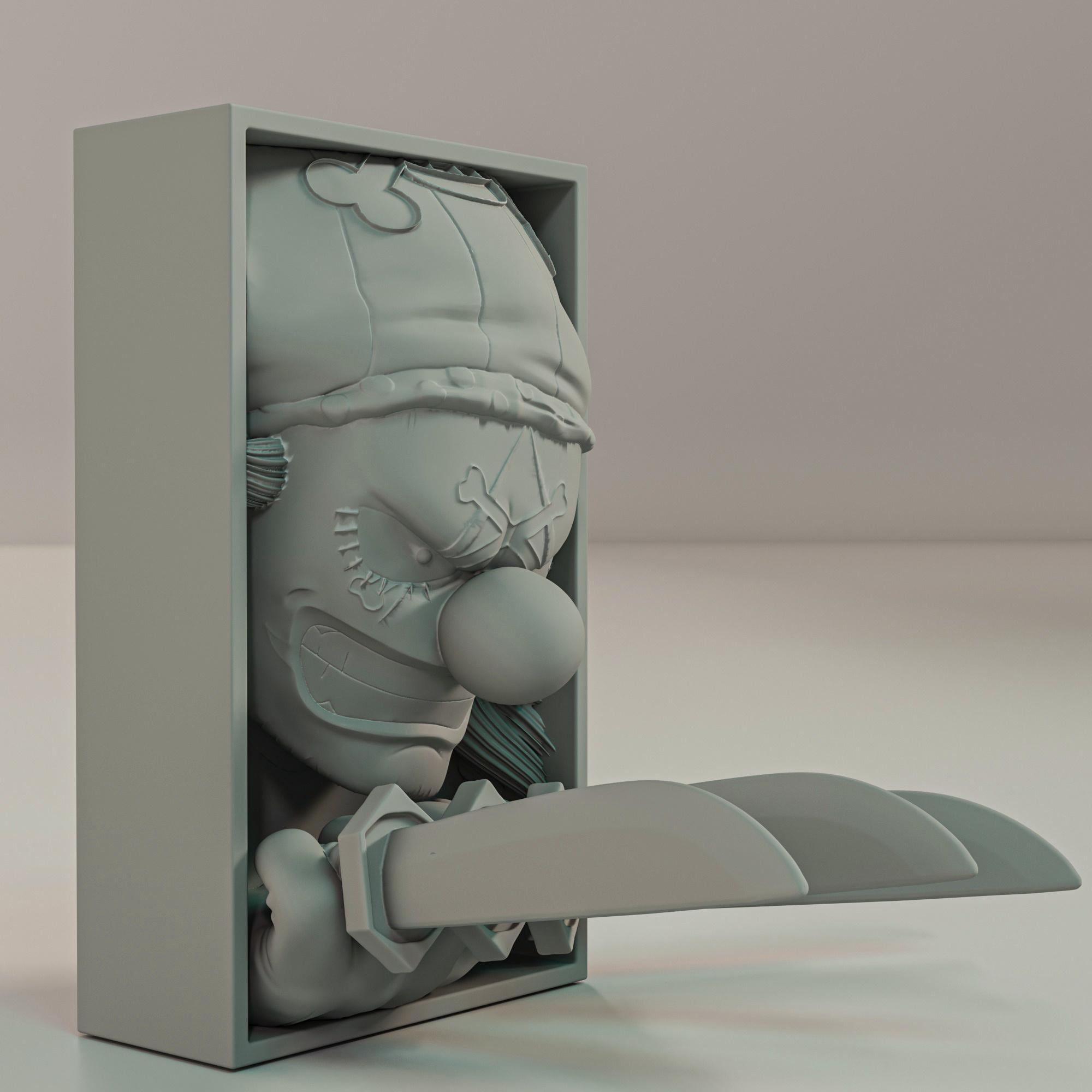 Pirate Clown Book Nook | Anime & Manga 3D Shadow Box | Otaku Shelf Decor 3D Wall Art