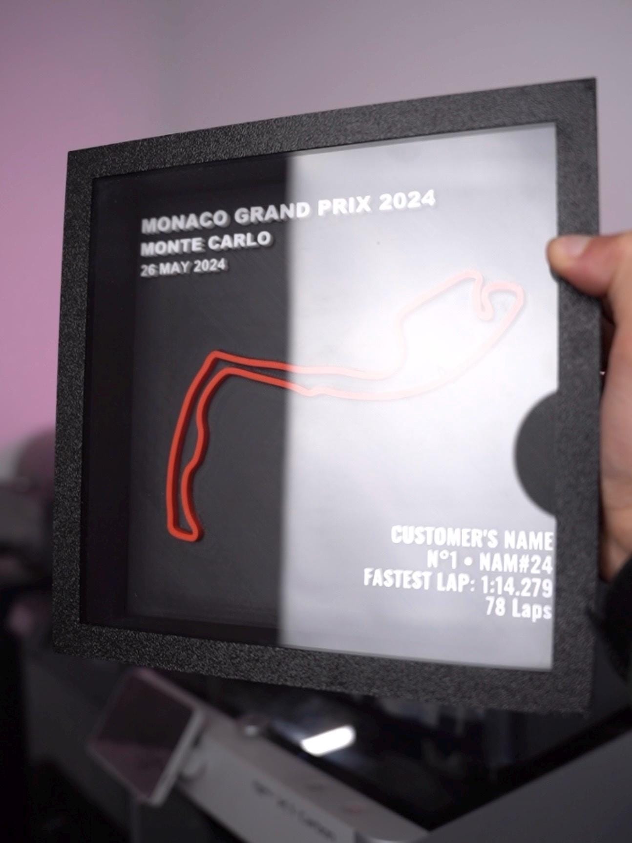 Personalized Monaco Race Track Wall Art | Custom Grand Prix Circuit 3D Shadow Box | Motorsport Course Decor | Racing Enthusiast Gift