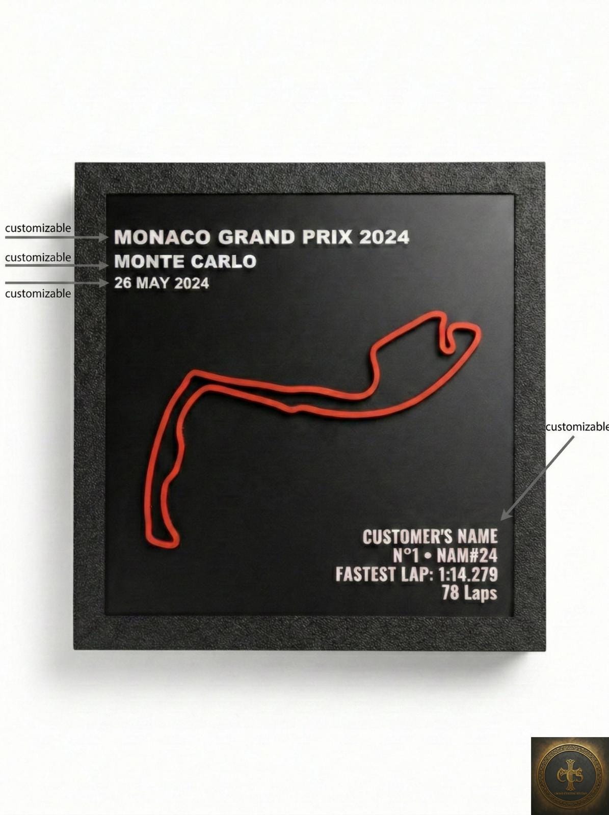 Personalized Monaco Race Track Wall Art | Custom Grand Prix Circuit 3D Shadow Box | Motorsport Course Decor | Racing Enthusiast Gift