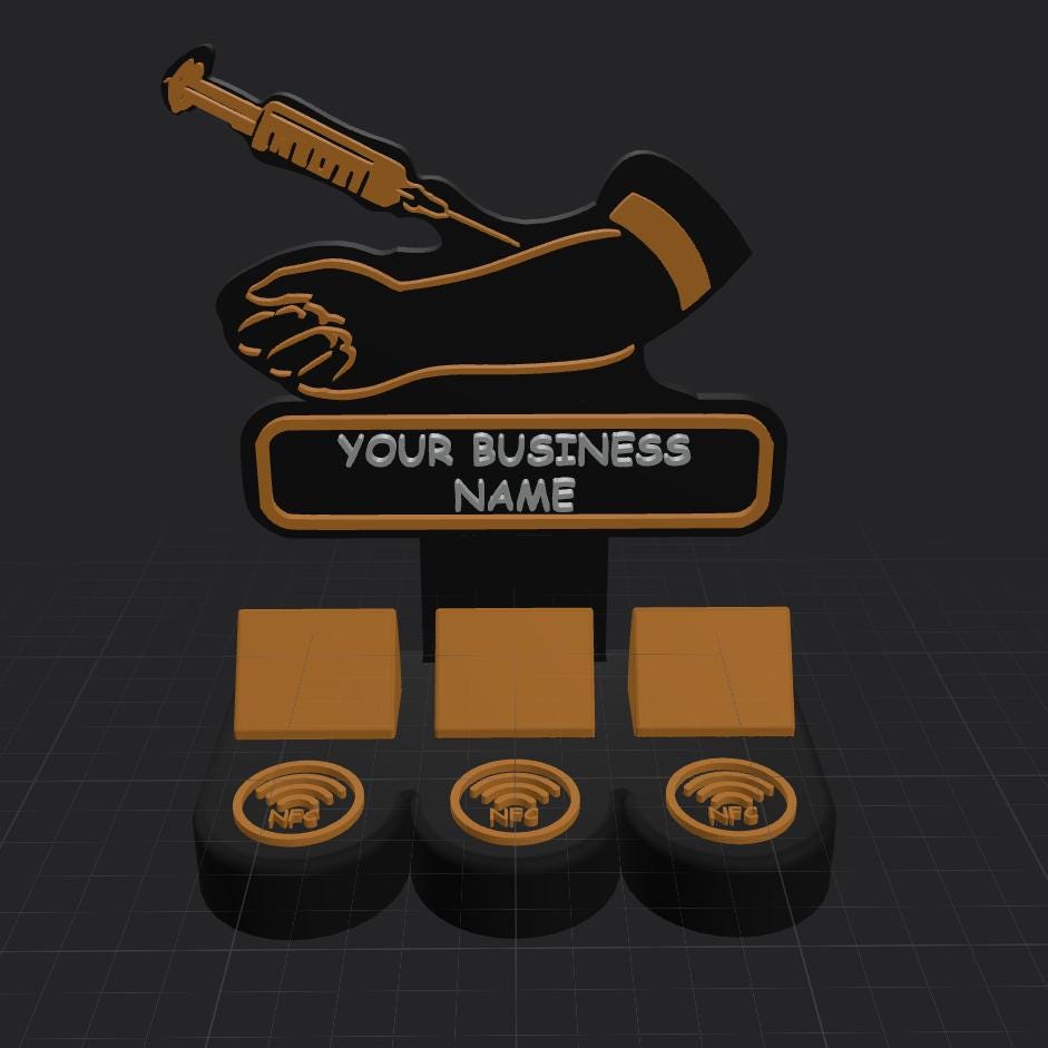 Custom NFC Social Media Stand | Tap to Follow & Review Sign | Instagram Google Facebook WiFi | 3D Printed Business Counter Display | QR Code