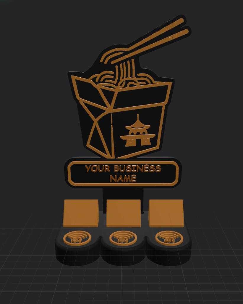 Custom NFC Social Media Stand | Tap to Follow & Review Sign | Instagram Google Facebook WiFi | 3D Printed Business Counter Display | QR Code