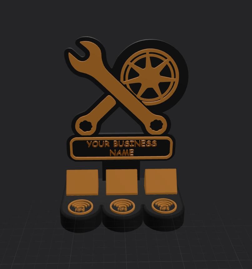 Custom NFC Social Media Stand | Tap to Follow & Review Sign | Instagram Google Facebook WiFi | 3D Printed Business Counter Display | QR Code