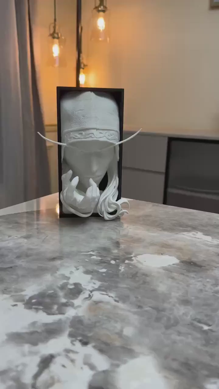 Dark Ranger General Book Nook | Fantasy MMORPG 3D Shadow Box | Undead Elf 3D Wall Art